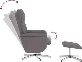 vidaXL Πολυθρόνα Μασάζ Ανακλινόμενη με Υποπόδιο Γκρι Συνθετικό Δέρμα