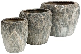 Κασπώ Gasher (Σετ 3Τμχ) 032416 42x42x35/32x32x31,5/23x23x28,5cm Anthracite Beige Κεραμικό