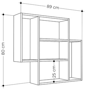 ΡΑΦΙΕΡΑ ΤΟΙΧΟΥ MITO MEGAPAP ΜΕΛΑΜΙΝΗΣ ΧΡΩΜΑ SAPPHIRE OAK 89X19,6X80ΕΚ.