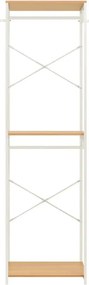 Κρεμάστρα ράγα οργάνωσης ρούχων Nextdeco λευκή - δρυς Υ200x60x40εκ.