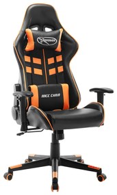 Καρέκλα Gaming Μαύρη / Πορτοκαλί από Συνθετικό Δέρμα