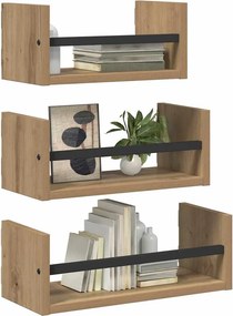 vidaXL Σετ ραφιών τοίχου 3 pcs Artisan Oak 40x16x14εκ.