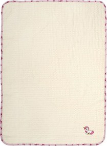 Κουβέρτα Πικέ Αγκαλιάς (80x110) Dimcol Unicorn 189 Ecru-Pink
