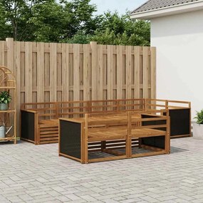 vidaXL Σειρά Καναπέ Εξωτερικού 7 pcs Φυσικό