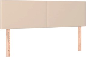 vidaXL Κρεβάτι Boxspring με Στρώμα Καπουτσίνο 140x190εκ.από Συνθ.Δέρμα