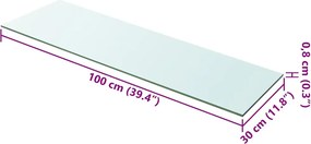 vidaXL Ράφι Πάνελ Διάφανο 100 x 30 εκ. Γυάλινο