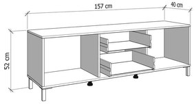 Έπιπλο Τηλεόρασης Laval 157 3K2F2V Artisan Oak - Μαύρο 157x40x52 εκ. 157x40x52 εκ.