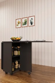 Stewehome Πτυσσόμενο τραπέζι κουζίνας με ράφι από MDF μοντέρνου σχεδιασμού (70 cm)