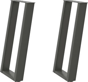 vidaXL Πόδια Κονσόλας 2 τεμ. σε σχήμα U, Ανθρακί 38x(72-73) εκ. από Ατσάλι