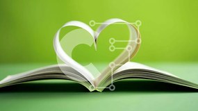 Intra Συλλεκτικό Ξύλινο Παζλ Plywood 4mm - Βιβλίο σε σχήμα καρδιάς σε πράσινο φόντο Σε Ξύλινο Κουτί - Διαστάσεις: 10x10 cm – 25 κομμάτια