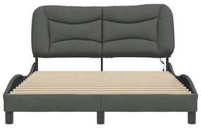 vidaXL Σκελετός Κρεβατιού με LED Χωρίς Στρώμα Γκρι 140x200 εκ.
