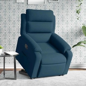 vidaXL Πολυθρόνα Ανακλινόμενη με Ανύψωση Μπλε Βελούδινη