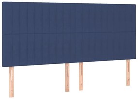 Κρεβάτι Boxspring με Στρώμα Μπλε 180x200 εκ. Υφασμάτινο - Μπλε