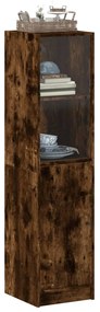 vidaXL Ντουλάπι Καπνιστή Δρυς 35x37x142 εκ. με Γυάλινη Πόρτα