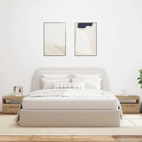 Κομοδίνο με φώτα LED Αρτισιανή Δρυς 60x35x40 εκ. από Επεξ. Ξύλο - Καφέ