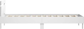 vidaXL Κρεβάτι με Κεφαλάρι Λευκό 80 x 200 cm Επεξεργασμένο Ξύλο