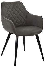 ΠΟΛΥΘΡΟΝΑ MANDO HM8006.10 ΜΕ ΓΚΡΙ NUBUCK ΥΦΑΣΜΑ 60x60x84 εκ.