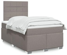 vidaXL Κρεβάτι Boxspring με Στρώμα Taupe 120x190 εκ. Υφασμάτινο