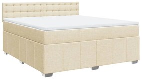 ΚΡΕΒΑΤΙ BOXSPRING ΜΕ ΣΤΡΩΜΑ ΚΡΕΜ 180X200 ΕΚ. ΥΦΑΣΜΑΤΙΝΟ 3289466