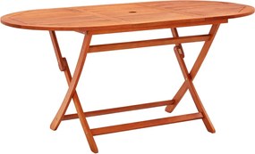 vidaXL Σετ Τραπεζαρίας Εξ. Χώρου Πτυσσόμενο 9 τεμ. από Ξύλο Ευκαλύπτου