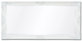 vidaXL Καθρέφτης Τοίχου με Μπαρόκ Στιλ Λευκός 120 x 60 εκ.