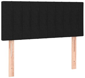 vidaXL Κρεβάτι Boxspring με Στρώμα Μαύρο 120x200 εκ. Υφασμάτινο