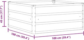 vidaXL Γλάστρα Ελεφαντόδοντο 100 x 100 x 45 cm Ατσάλι