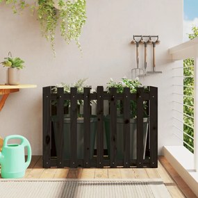 vidaXL Ζαρντινιέρα Υπερυψωμένη Σχ Φράχτη Μαύρη 100x50x70εκ Μασίφ Πεύκο