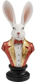 Διακοσμητικό Επιτραπέζιο Gentleman Rabbit 14x10x32 εκ. - Κόκκινο