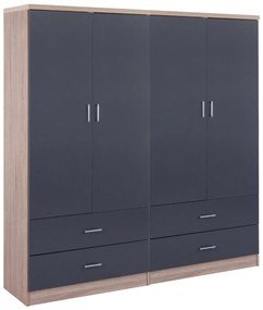 ΝΤΟΥΛΑΠΑ 4ΦΥΛΛΗ REINA ME 4 ΣΥΡΤΑΡΙΑ HM21259 ΜΕΛΑΜΙΝΗ ΓΚΡΙ-SONAMA 160x42x180Υεκ