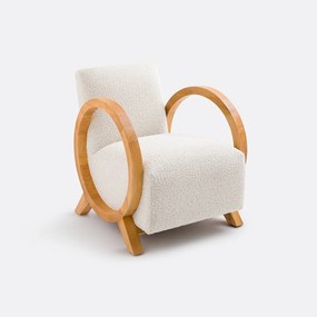 Πολυθρόνα vintage με μπουκλέ ταπετσαρία, Berti