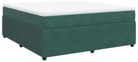 vidaXL Κρεβάτι Boxspring με Στρώμα Σκούρο Πράσινο 180x200εκ. Βελούδινο