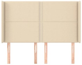 vidaXL Κεφαλάρι με Πτερύγια Κρεμ 147x16x118/128 εκ. Υφασμάτινο