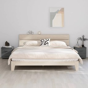 vidaXL Κομοδίνο HAMAR 2 Τεμ. Σκ. Γκρι 40x35x44,5εκ. Μασίφ Ξύλο Πεύκου