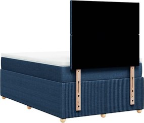vidaXL Κρεβάτι Boxspring με Στρώμα Μπλε 120x190 εκ. Υφασμάτινο