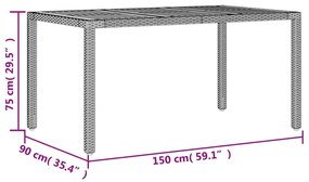 ΤΡΑΠΕΖΙ ΚΗΠΟΥ ΕΠΙΦΑΝΕΙΑ ΑΚΑΚΙΑΣ ΓΚΡΙ 150X90X75 ΕΚ ΣΥΝΘ. ΡΑΤΑΝ 365536