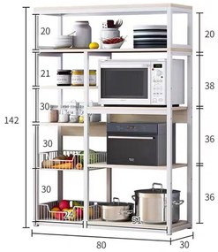 Ραφιέρα επιδαπέδια Leena μέταλλο dark oak-μαύρο 80x30x142εκ 80x30x142 εκ.