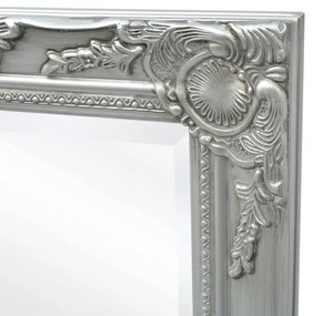 vidaXL Καθρέφτης Τοίχου με Μπαρόκ Στιλ Ασημί 120 x 60 εκ.
