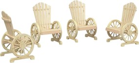 vidaXL Καρέκλες Κήπου Adirondack 4 τεμ. από Μασίφ Ξύλο Ελάτης