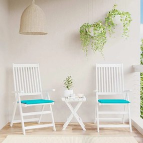 vidaXL Μαξιλάρια Καρέκλας Κήπου 2 τεμ. Τιρκουάζ 50x50x4 εκ. Υφασμάτινα