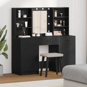 vidaXL Σετ Τουαλέτας 3 Τεμαχίων Μαύρο Επεξεργασμένο Ξύλο