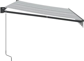 vidaXL Τέντα Πτυσσόμενη Ανθρακί και Λευκή 3,5x2,5μ. Ύφασμα / Αλουμίνιο