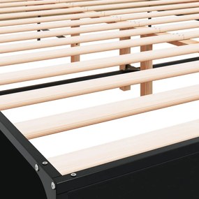 vidaXL Πλαίσιο Κρεβατιού Μαύρο 160 x 200 εκ. Επεξ. Ξύλο &amp; Μέταλλο