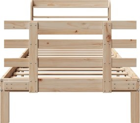 vidaXL Πλαίσιο Κρεβατιού Κεφαλάρι 75x190εκ. Μασίφ Πεύκο