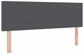 vidaXL LED κεφαλάρι με φώτα λωρίδας LED Σκούρο γκρι 160 cm ύφασμα