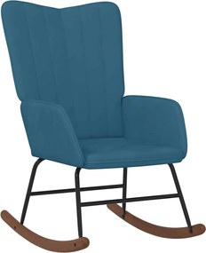 vidaXL Πολυθρόνα Κουνιστή Μπλε Βελούδινη