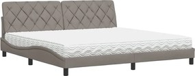 vidaXL Κρεβάτι με Στρώμα Taupe 200x200 εκ. Υφασμάτινο