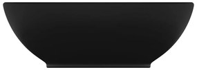 Νιπτήρας Πολυτελής Οβάλ Μαύρο Ματ 40 x 33 εκ. Κεραμικός - Μαύρο