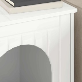 vidaXL Σπίτι Γάτας Λαμπερό Λευκό 53 x 52 x 62 εκ Επεξεργασμένο ξύλο