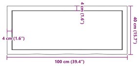 Ράφι Τοίχου Σκούρο Καφέ 100x40x(2-6) εκ. Επεξ. Μασίφ Ξύλο Δρυός - Καφέ